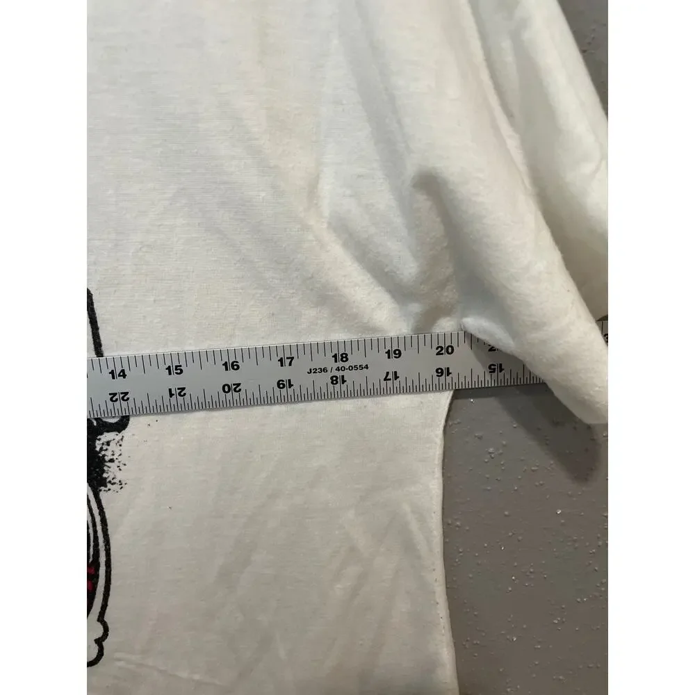 Misslook Size Small White Short Sleeves Rolling Stones Lightweight Tongue Logo - Picture 7 of 9